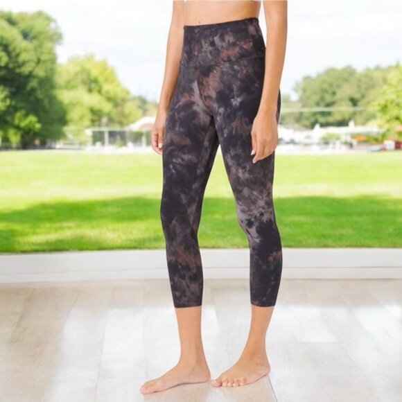 lululemon athletica Pants - NWT Lululemon Align Crop 23" Diamond Dye in Diamond Dye Graphite Grey Pink Sz 10